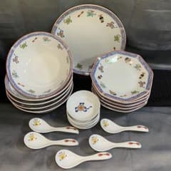 【未使用品】ナルミ　鳴海　中華皿セット　鳳凰　レンゲ付きラーメン鉢・八角皿 未使用品】ナルミ 鳴海 中華皿セット 鳳凰 レンゲ付ラーメン鉢