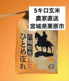 宮城県栗原市産 ひとめぼれ 玄米5kg 農薬・化学肥料を抑えて栽培