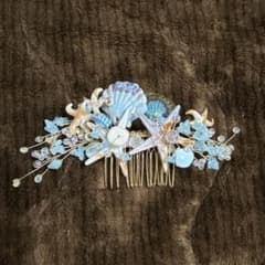 ヒトデ シェル ヘアコーム ヘアアクセサリー 夏のサムネイル