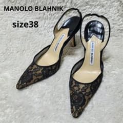 美品♡マノロブラニク パンプス キャロリン バックストラップ 刺繍 レース 美品♡マノロブラニク パンプス キャロリン バックストラップ 刺繍