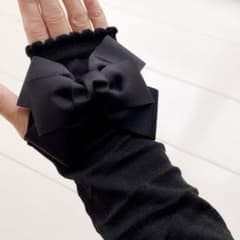 アームカバー　ハンドメイド　ブラックリボンのサムネイル