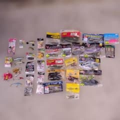 Bass fishing worms and lures, bulk sale. Includes brands like JACKALL, Gary Yamamoto, and Deps.