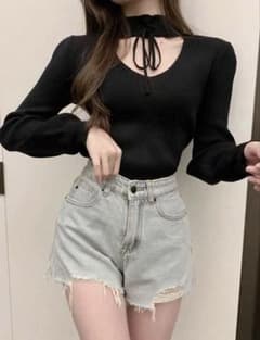 SHEIN 22906910 リボンチョーカーニットのサムネイル