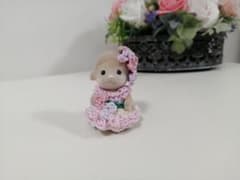 실바니아 양아기용 핸드메이드 하기 꽃 드레스