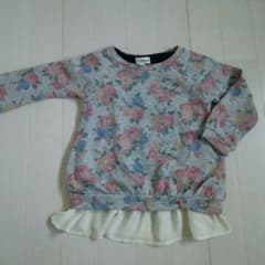 anyFAM フリフリ付Tシャツ 花柄トレーナー 2点セット 子供服100のサムネイル