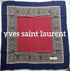 Yves Saint Laurent ペイズリー　シルク100%スカーフのサムネイル