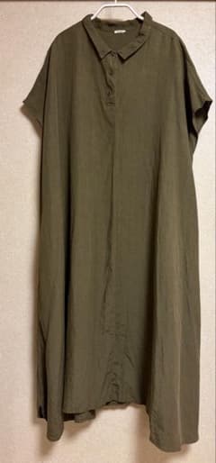 apuntob linen フレンチスリーブワンピース　　オリーブ apuntob linen フレンチスリーブワンピース オリーブ - メルカリ