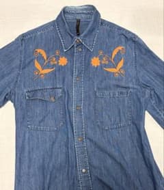 Nudie Jeans Co. デニムシャツ 刺繍 Mサイズのサムネイル