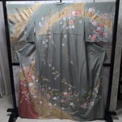 正絹訪問着　豪華金彩銀彩　金駒　お花文様　落款 正絹訪問着 豪華金彩銀彩 金駒 お花文様 落款 - メルカリ