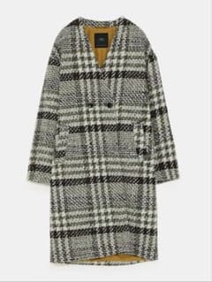 お値下げ！ZARA レア ツイードコート ノーカラーコート