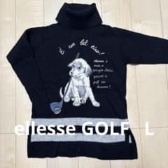 ellesse GOLF 엘레세 니트 스웨터 개 무늬 여성 L