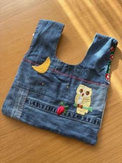 デニム リメイクバッグ 刺繍 - メルカリ