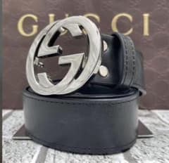 GUCCI インターロッキングG レザーベルト ブラックのサムネイル