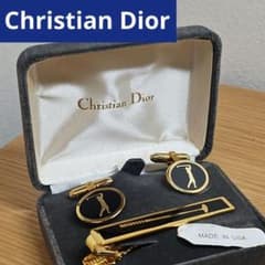 希少 美品 Christian Dior 【カフスとネクタイピン】セット ゴルフ