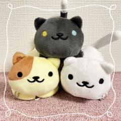고양이 2 가방에 붙어있는 봉제 인형 전 3 종 세트
