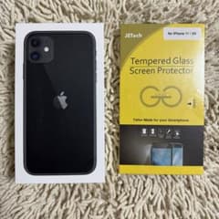 【新品未使用】iPhone11 ブラック 128GB SIMフリー フィルム3枚のサムネイル