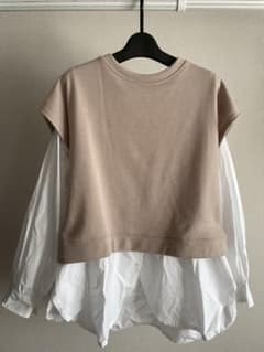 【〜11/10値下げ】マタニティ/授乳服　シャツ重ね着風プルオーバーのサムネイル