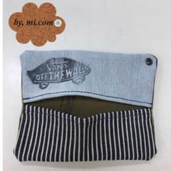 ティッシュポーチ デニムリメイク VANS 迷彩のサムネイル