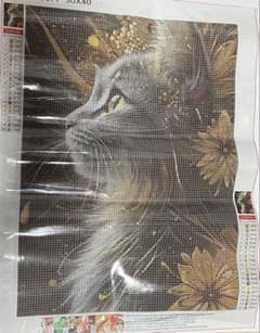 ダイヤモンドアートキット 黒猫