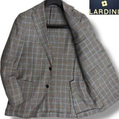 J6279美品ラルディーニ ウールリネンコットン千鳥格子アンコン