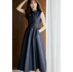〈her lip to〉trimming denim effect dressのサムネイル