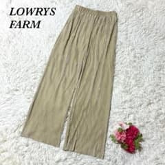 Lowrys Farm wide-leg pants, beige, easy pants, glossy, elastic waistband.
