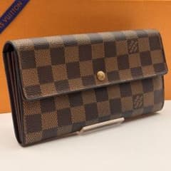 【鑑定済み】ルイヴィトン✨ダミエ✨ポルトフォイユサラ✨二つ折り 長財布✨6枚 鑑定済み】ルイヴィトン✨長財布 6枚✨ダミエ✨ポルトフォイユ サラ