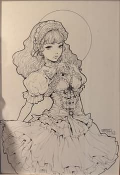 Jasmin Darnellオリジナル作品 繊細な線画 美少女アール・ヌーヴォー - 2