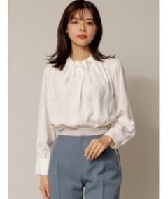 TONAL   トーナル　ジョーゼットパールハイネックブラウスのサムネイル