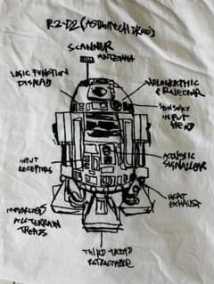 長袖　白　シャツ　スターウォーズ　R2D2 プリント　ボイコット　M〜Lサイズのサムネイル