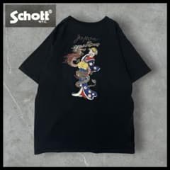 Schott ショット 龍 着物 豪華刺繍 Tシャツ XL 黒 ドラゴン 和柄 