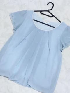 ☆週末限定お値下げ【プロポーションボディドレッシング】ブルーシフォントップスのサムネイル