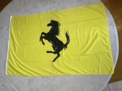 フェラーリ 公式大判フラッグ 旗 跳ね馬 イエロー ストアショッパー付 