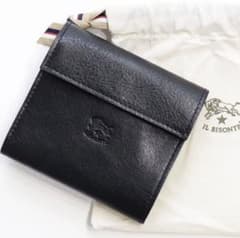 イルビゾンテ 新品 ミニ財布  二つ折り財布 ブラック コインケース 三つ折りのサムネイル