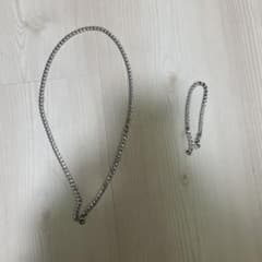 a*a様 シルバーカラー チェーン ネックレス ブレスレット セットのサムネイル