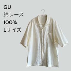 GU 綿レース 半袖シャツ Lサイズのサムネイル