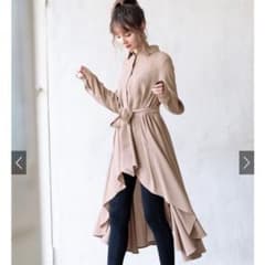 リボン付きイレヘムロングシャツのサムネイル