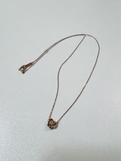 4℃ ピンクゴールド K10 ネックレス フラワーモチーフ ダイヤモンドのサムネイル