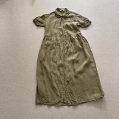 ロングシャツワンピース カーキ 半袖のサムネイル