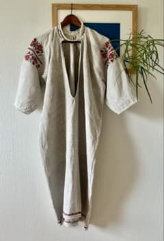 vintageウクライナ刺繍　linen one-pieceのサムネイル