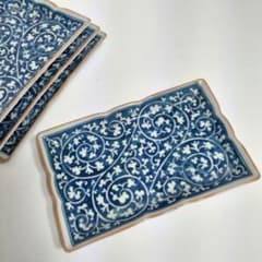 ☆値下！天下一筑後窯 染付 蛸唐草文 長角皿 4枚セット 未使用 - メルカリ
