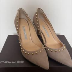 【美品】PELLICO ペリーコ スタッズ パンプス グレージュ　トープ
