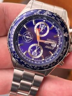 時計 SEIKO ANA-HAPPY FLIGHT SEIKO ANA HAPPY FLIGHT 7T92-0CF0 Men's Watch Blue Pilot