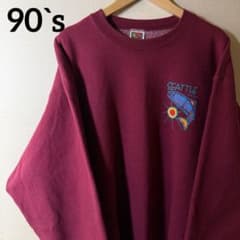 USA製 アート ワンポイントスウェット ボルドー XL