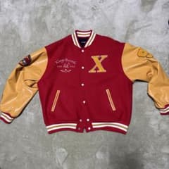 XLARGE スタジャン ブルゾン 刺繍 Records レッド - メルカリ