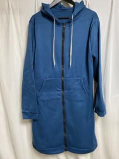 【美品】XL 裏起毛 ロングジップアップパーカー フード付 スウェットコートのサムネイル
