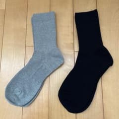 未使用新品 シャルレのリブ編み滑り止めソックス グレー ブラック