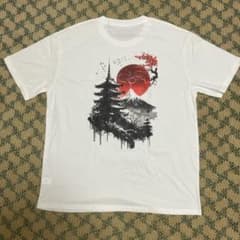 富士山 五重塔 和風デザイン Tシャツ ホワイト 新品、未使用のサムネイル