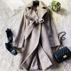 42大きめ✨希少色 極美品マックスマーラ ベルテッドコート アルパカ