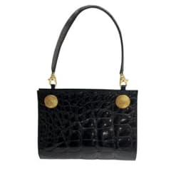 BALLY ブラック クロコダイル風 ショルダーバッグ - メルカリ